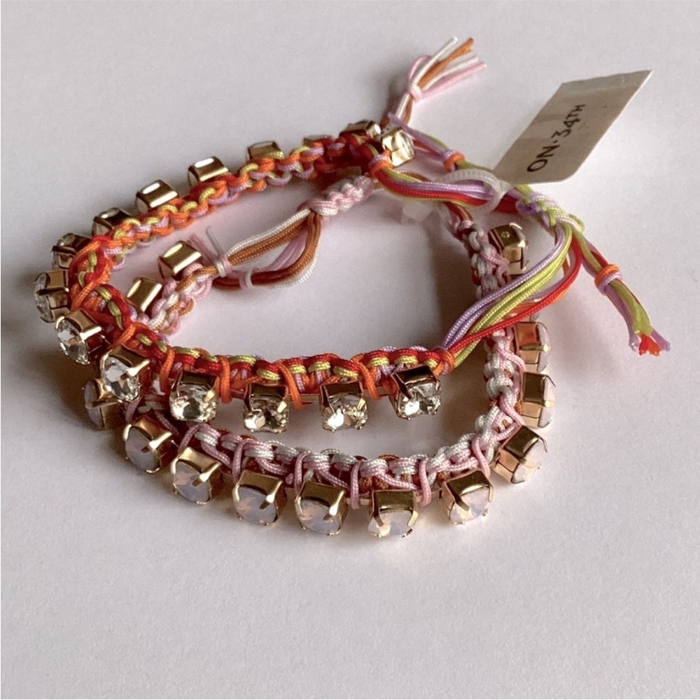 On 34th Crystal Slider Bracelet 2 piece set